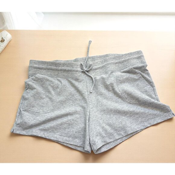Eddie Bauer Womens Gray Drawstring Lounge Shorts Size XL Pockets Stretch - Picture 1 of 8